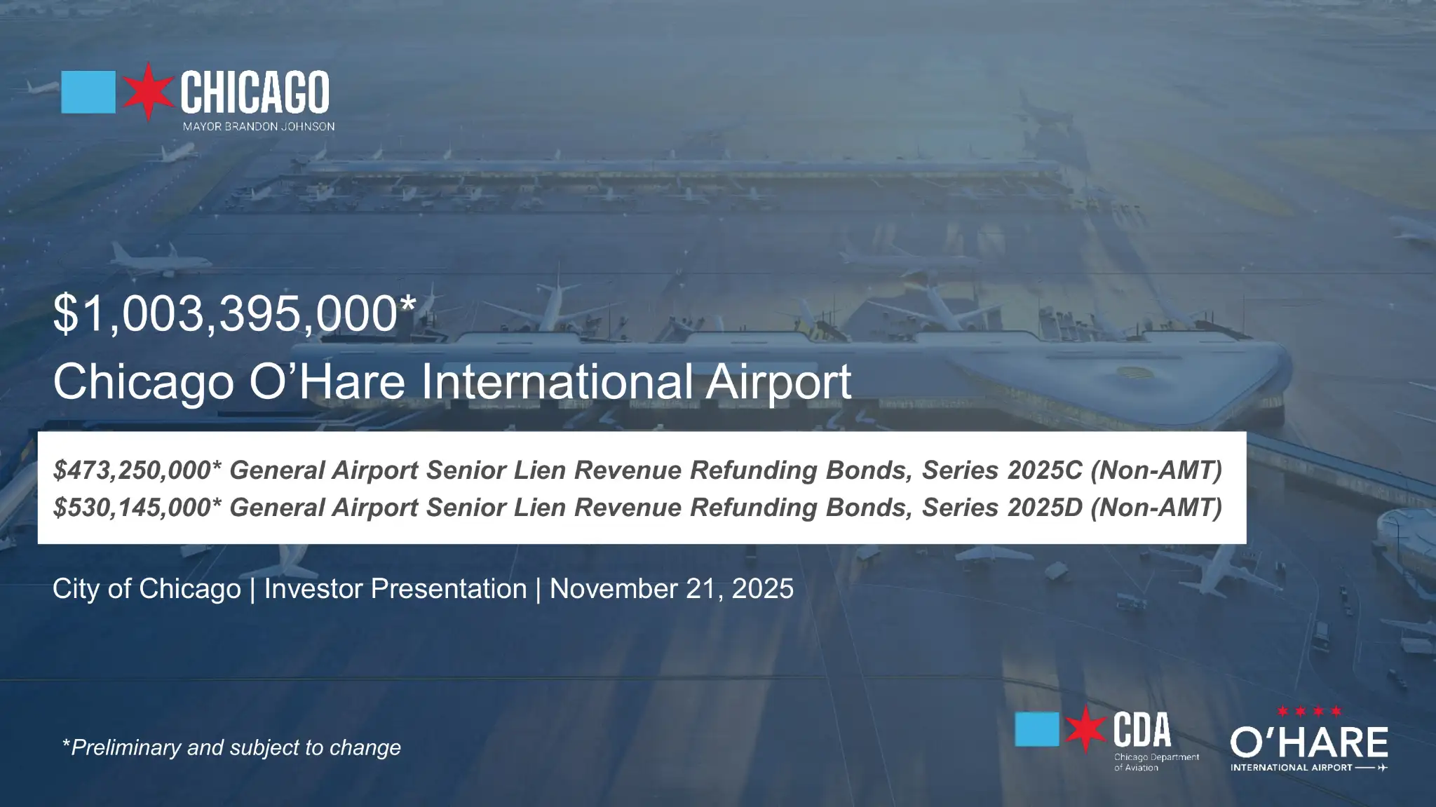 Roadshow for City of Chicago Investor Relations