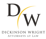 Logo for Dickinson Wright PLLC.