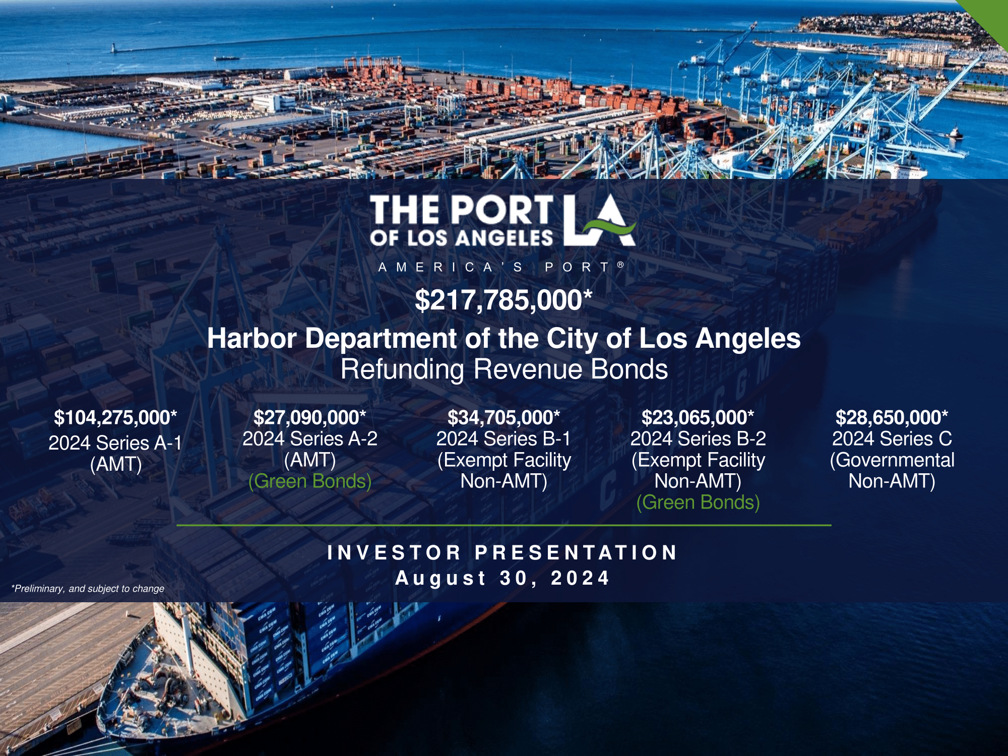 Roadshow for Port of Los Angeles Investor Relations