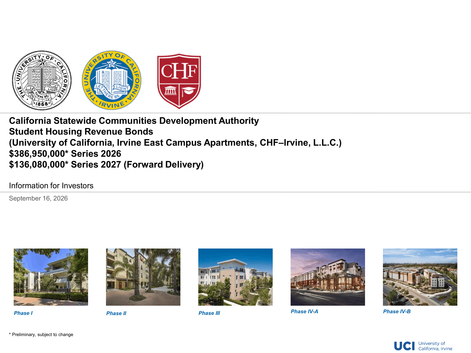 Roadshow for University of California