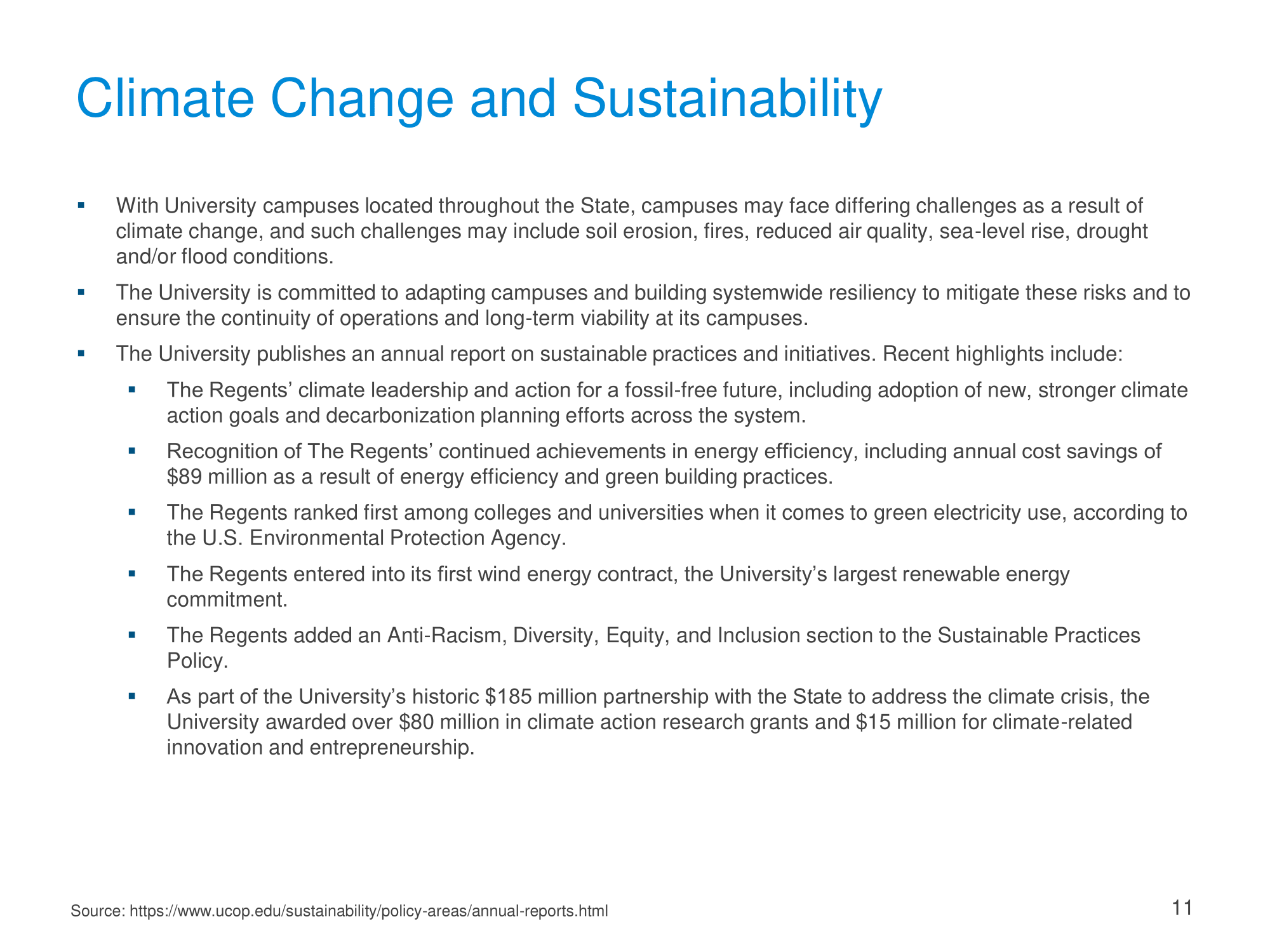 Climate Change and Sustainability