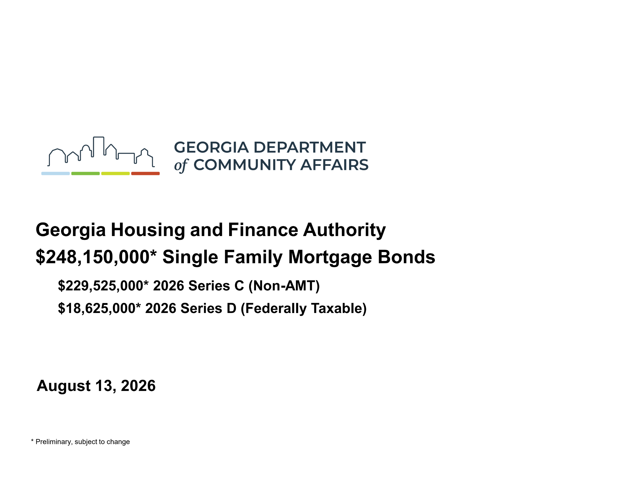 Roadshow for Georgia Housing & Finance Authority