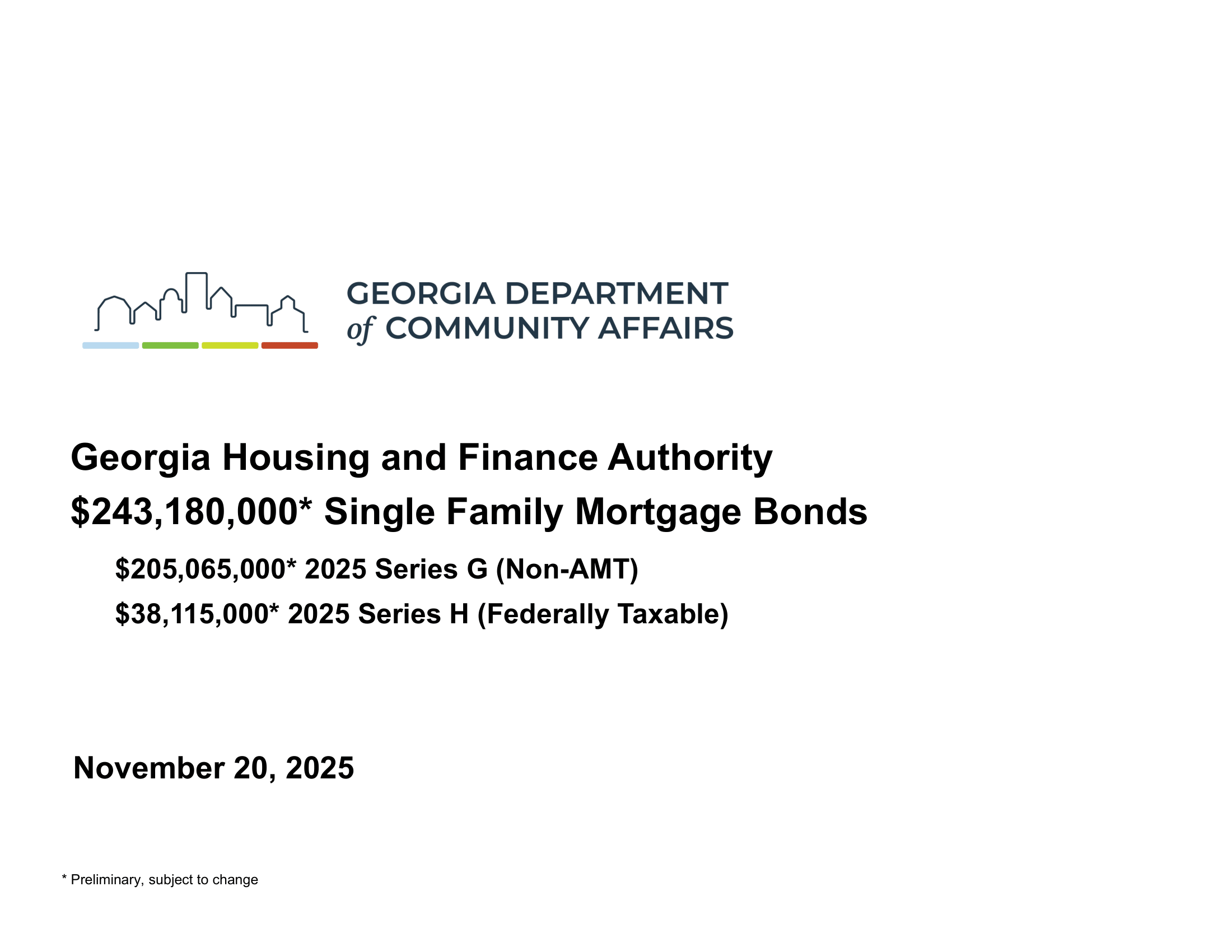 Roadshow for Georgia Housing & Finance Authority