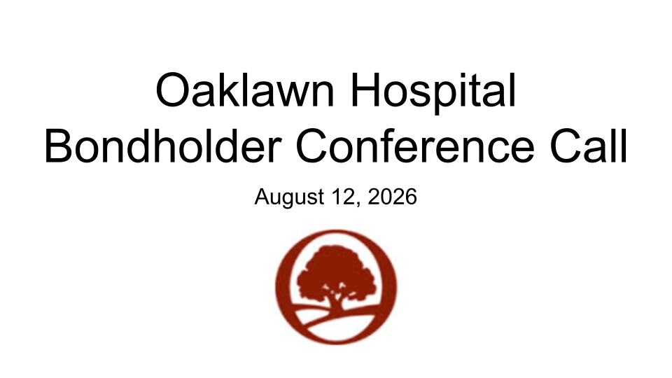 Roadshow for Oaklawn Hospital Investor Relations