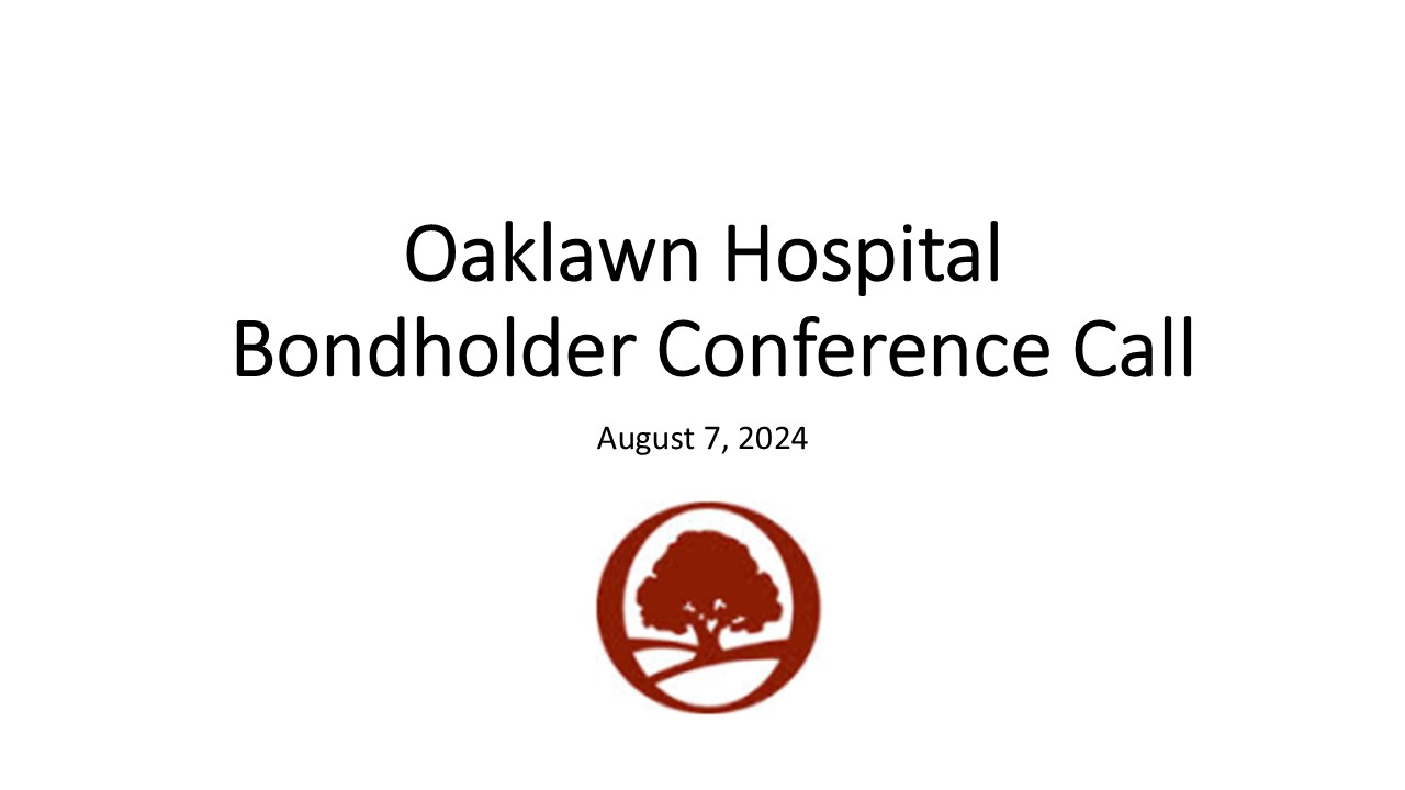 Roadshow for Oaklawn Hospital Investor Relations