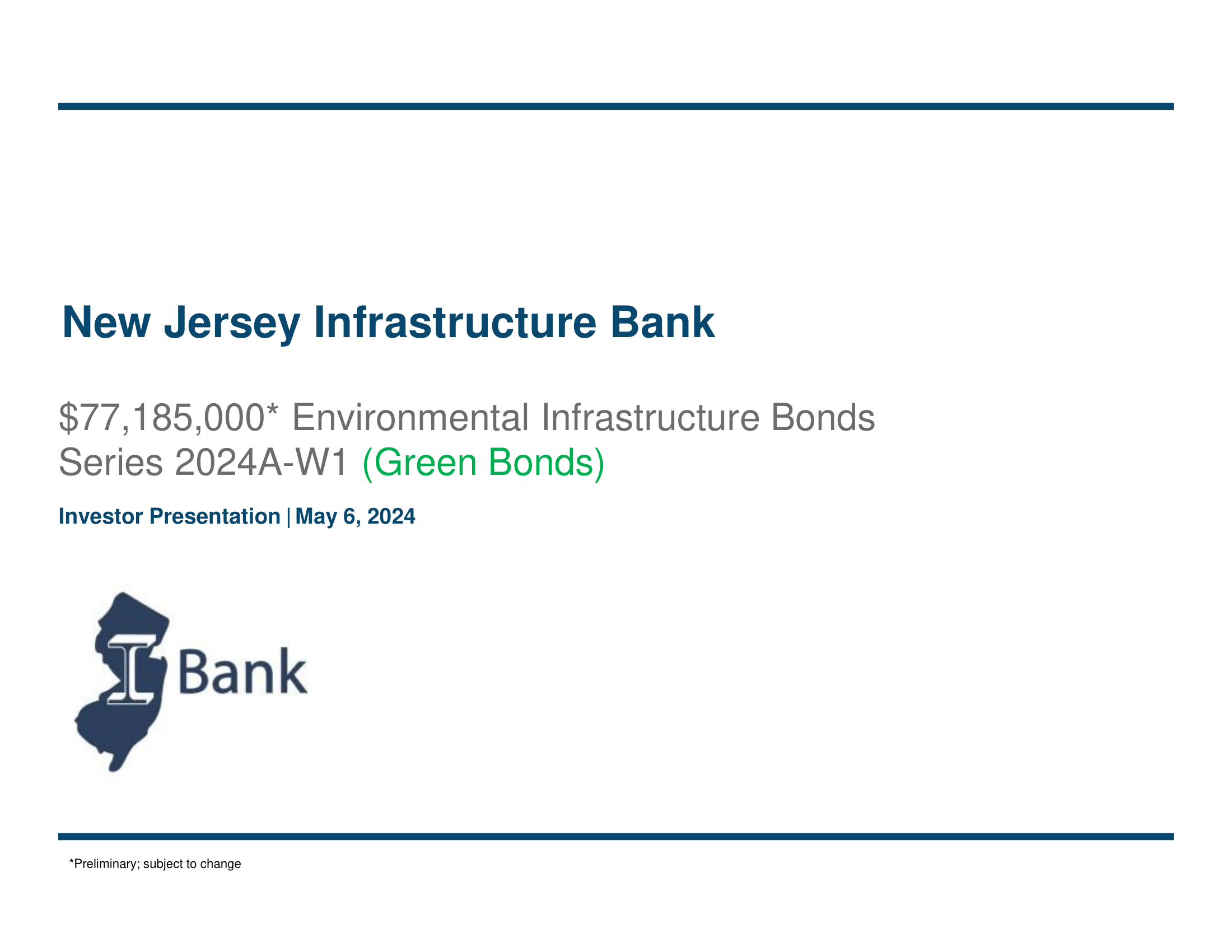 Roadshow for New Jersey Infrastructure Bank