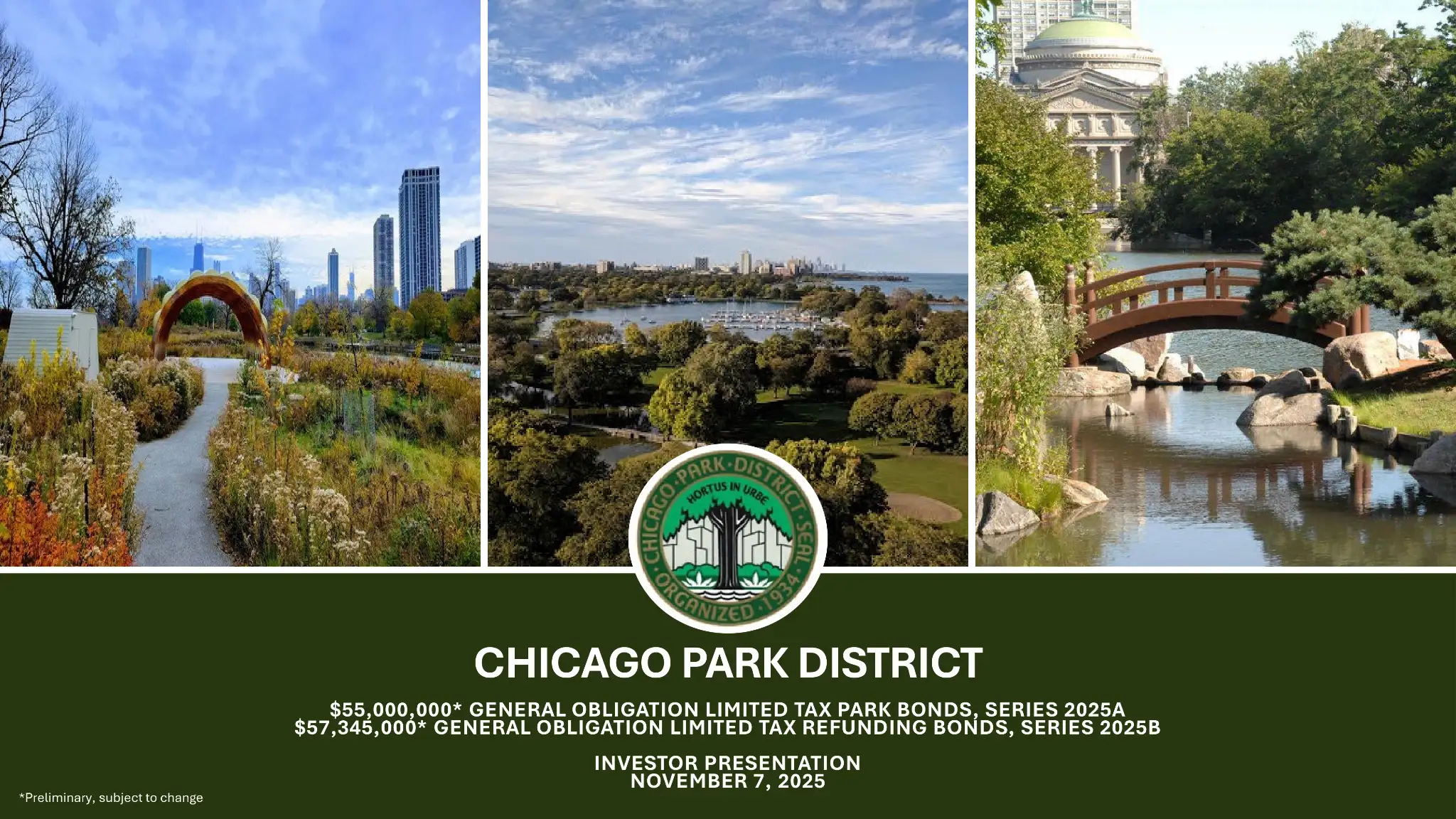 Roadshow for Chicago Park District Investor Relations