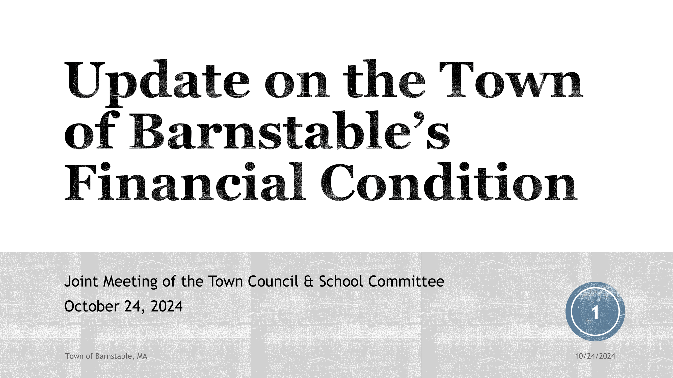 Roadshow for Town of Barnstable