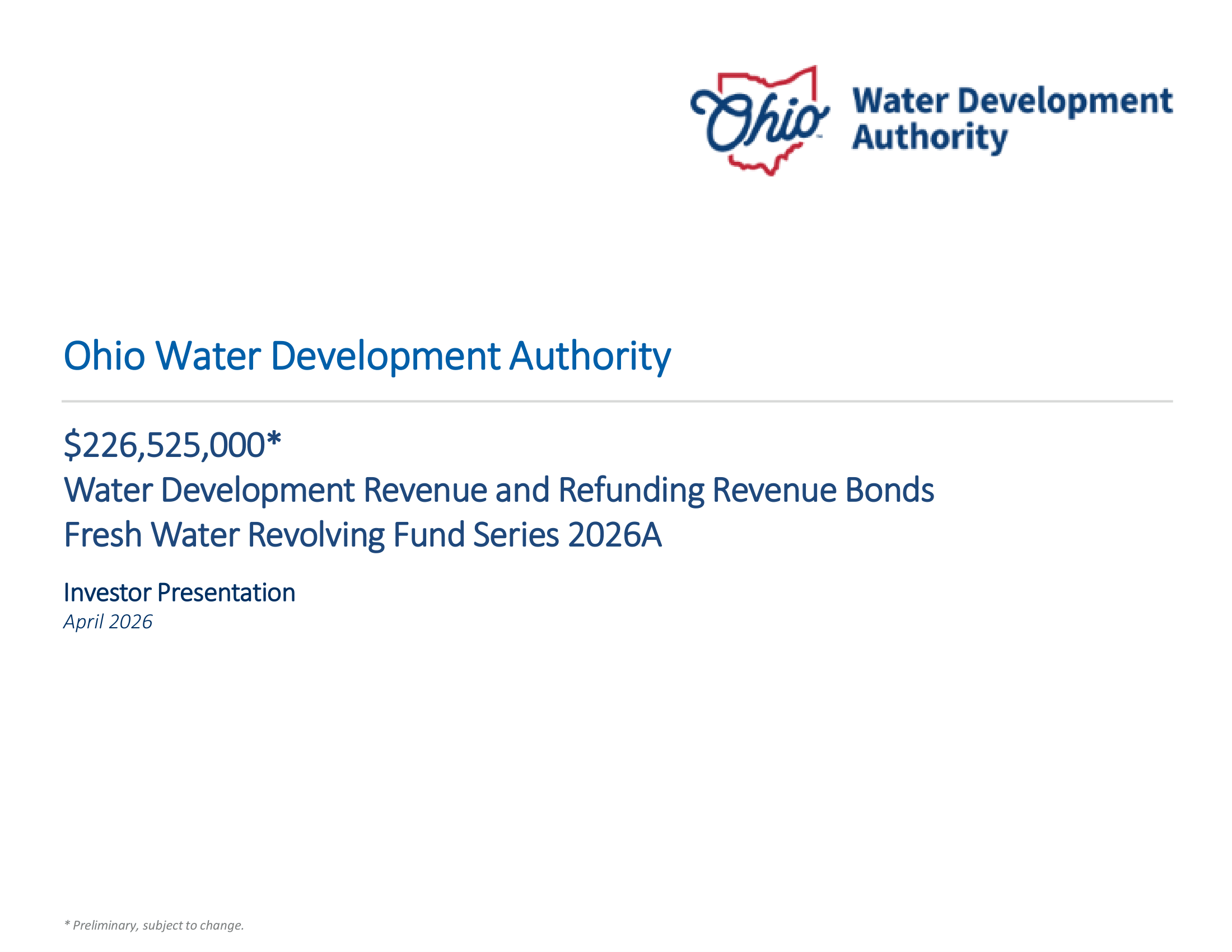 Roadshow for OWDA Investor Relations