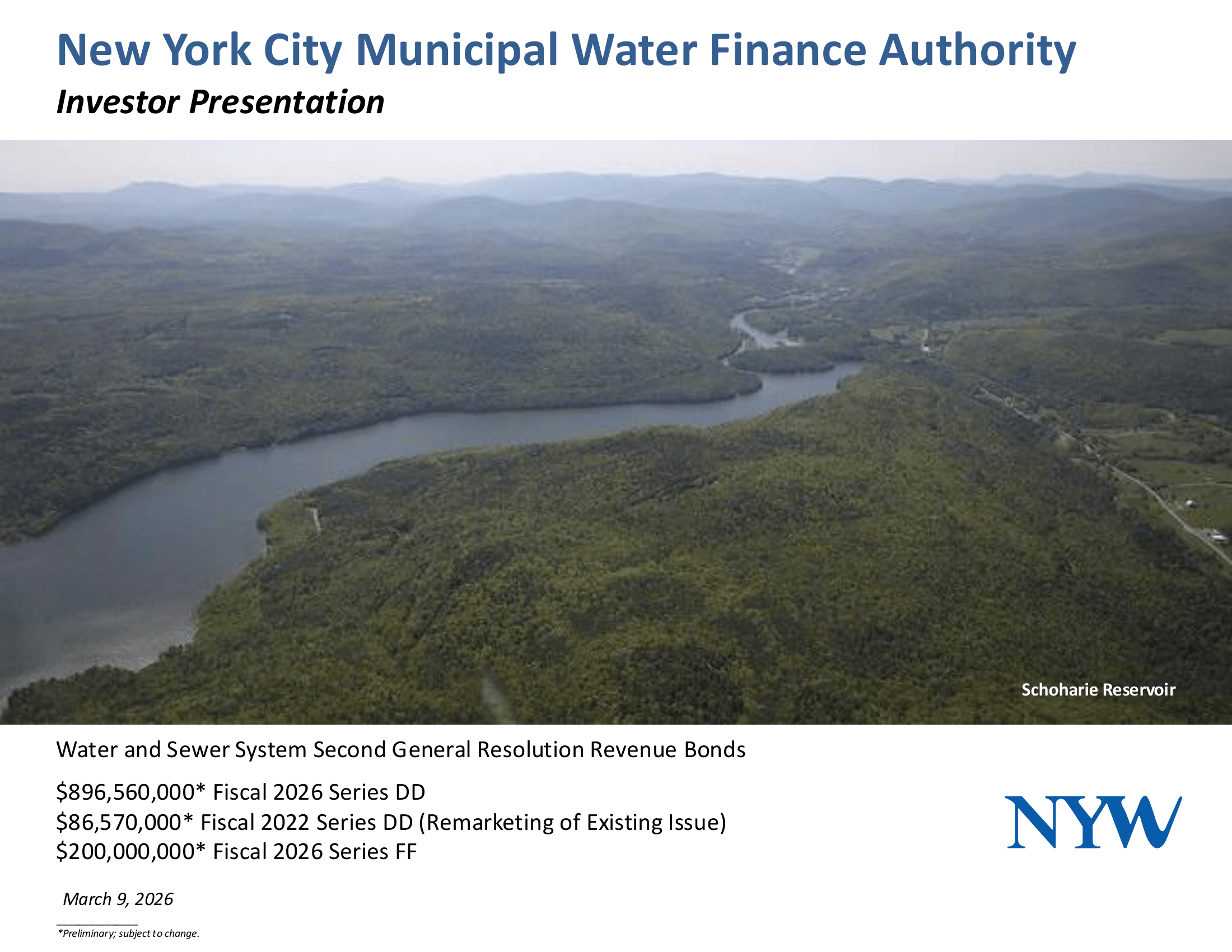 Roadshow for New York City Municipal Water Finance Authority