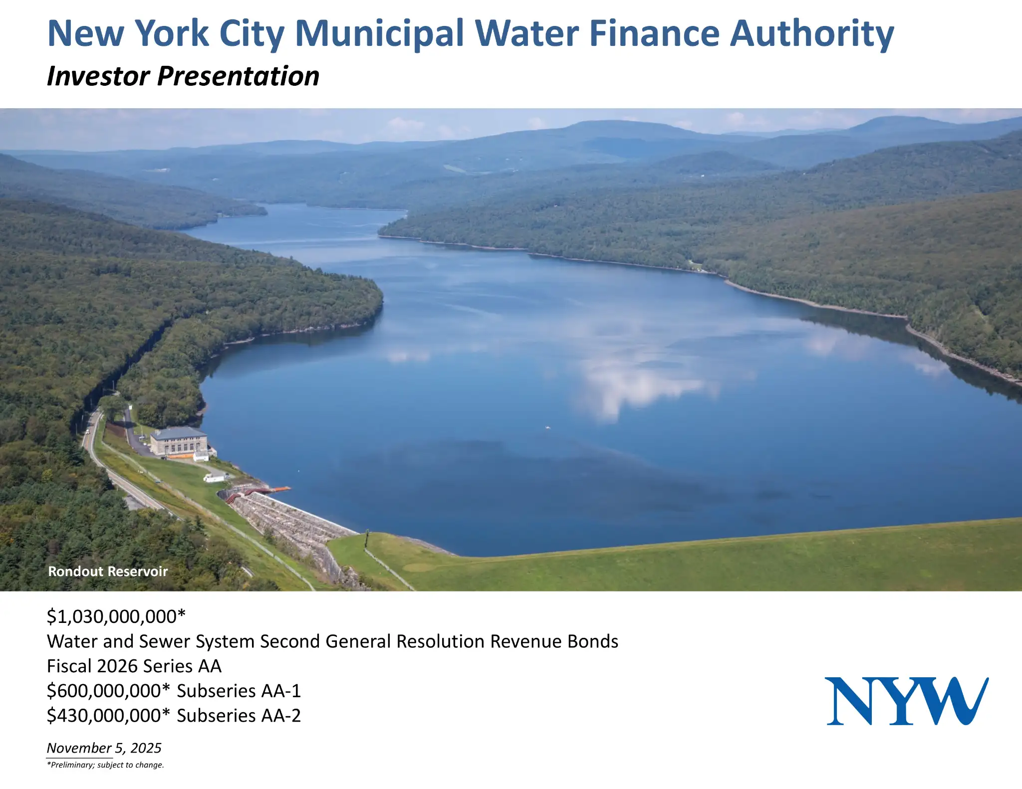 Roadshow for New York City Municipal Water Finance Authority